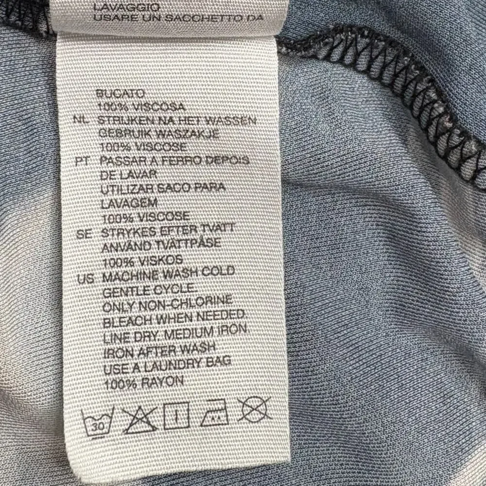 & Other Stories US Size 4 Dress Fume Smoke Print Midi Keyhole Back Avant Garde